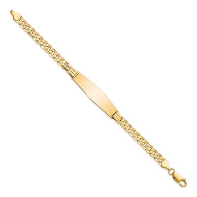 14K Yellow Gold Curb Link ID Bracelet – view 2