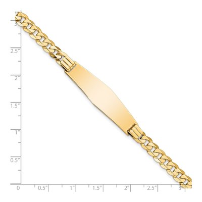 14K Yellow Gold Curb Link ID Bracelet – view 4