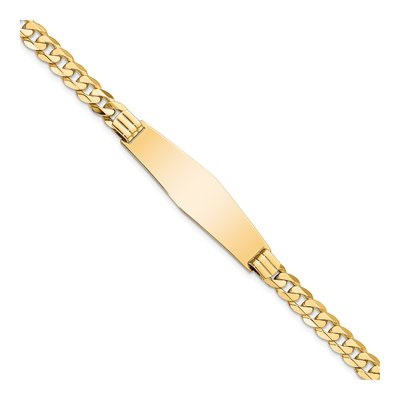 14K Yellow Gold Curb Link ID Bracelet