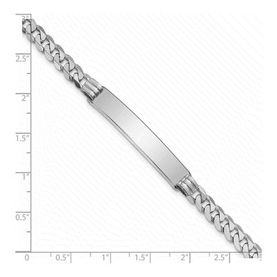 14K White Gold Curb Link ID Bracelet – view 3