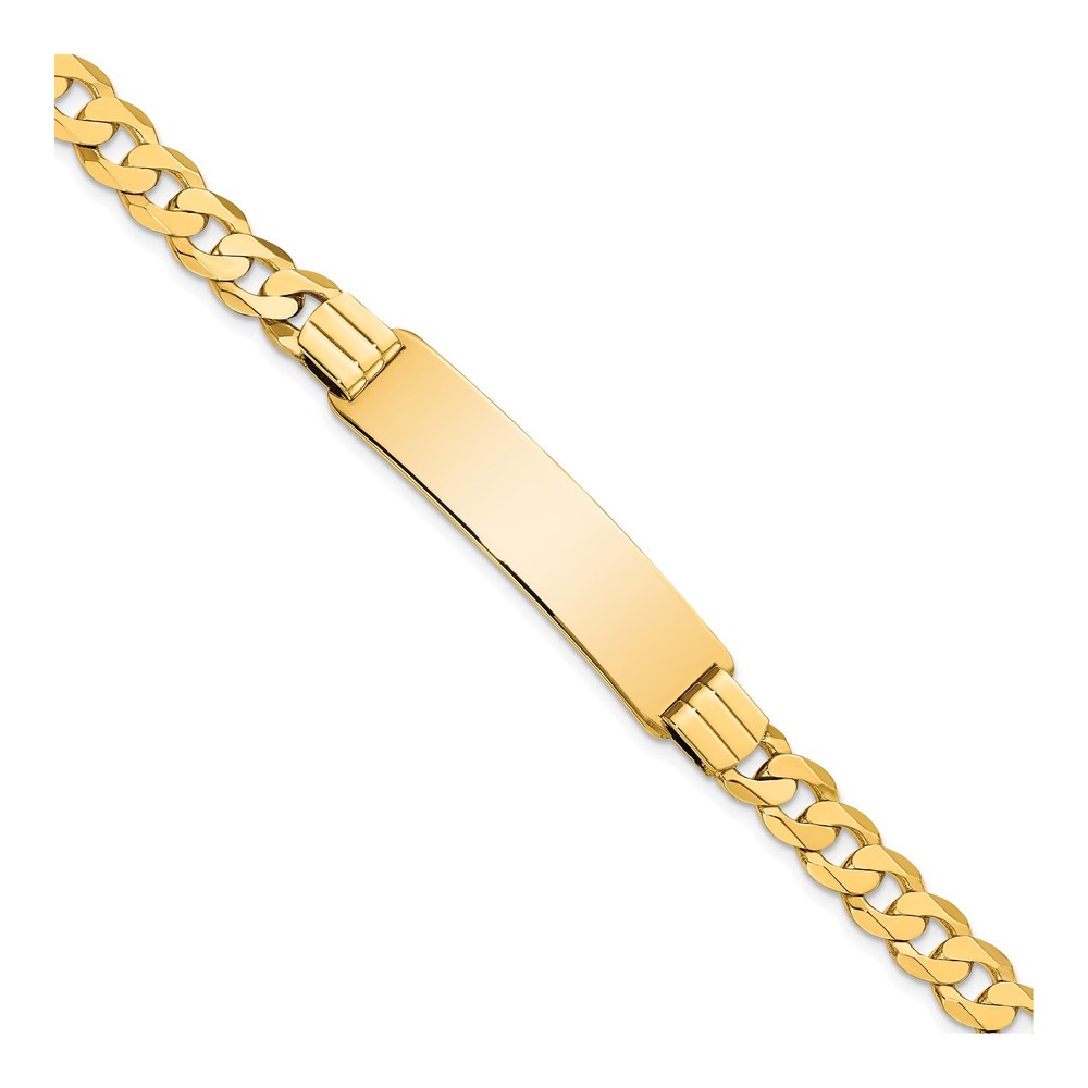 14K Yellow Gold Curb Link ID Bracelet