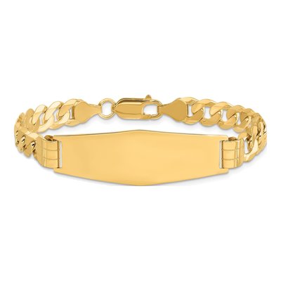 14K Yellow Gold Curb ID Bracelet – view 3