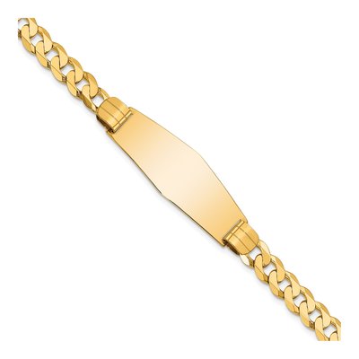 14K Yellow Gold Curb Link ID Bracelet