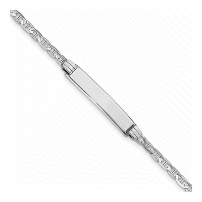 14K White Gold ID Bracelet