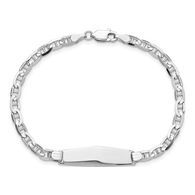 14K White Gold ID Bracelet – view 5