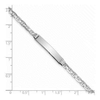 14K White Gold Anchor Link ID Bracelet – view 3