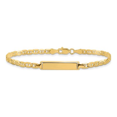 14K Yellow Gold Anchor Link ID Bracelet – view 4