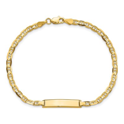 14K Yellow Gold Anchor Link ID Bracelet – view 5