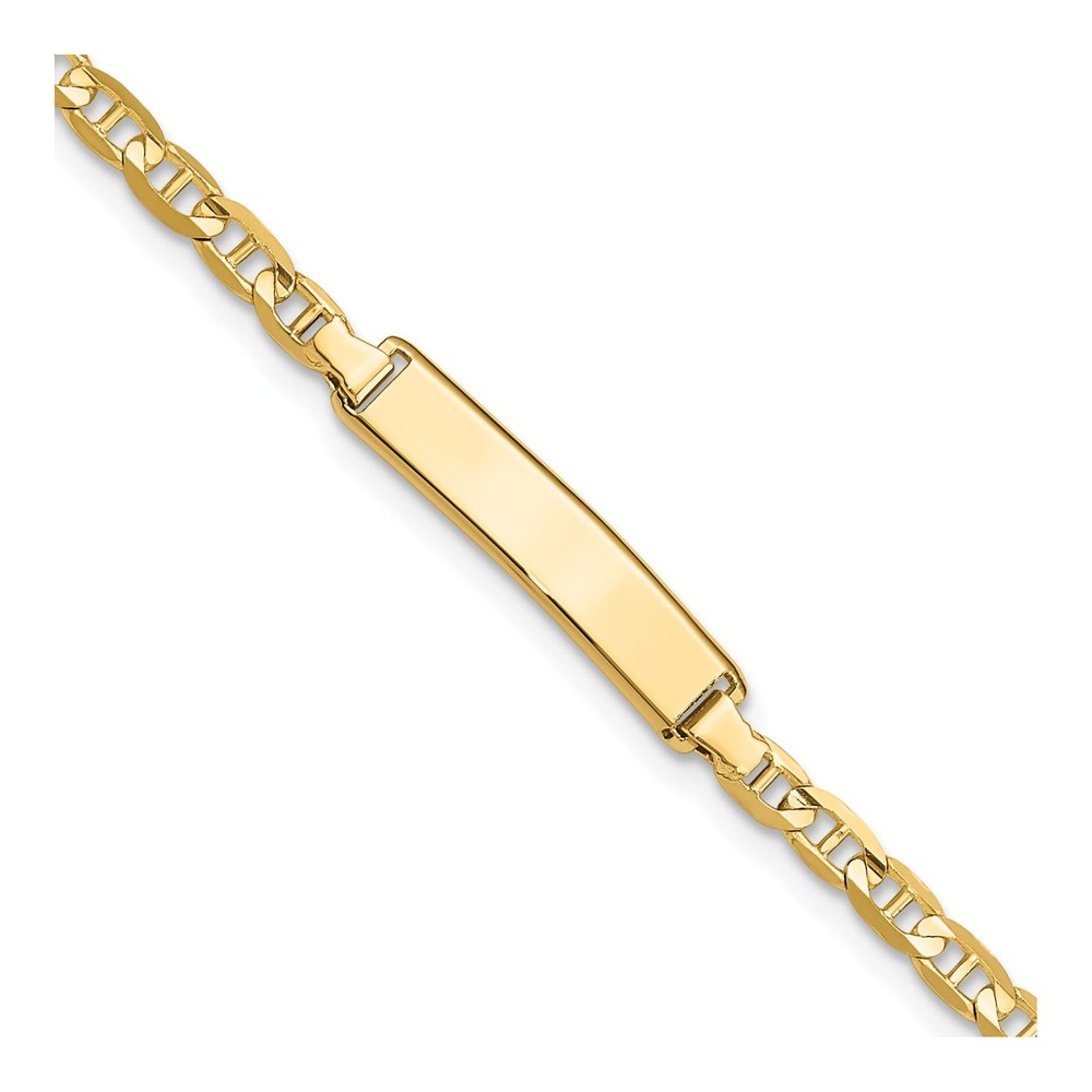 14K Yellow Gold Anchor Link ID Bracelet