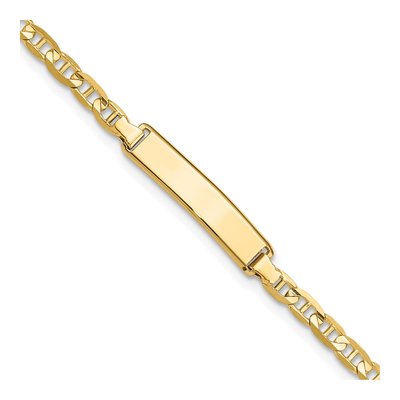 14K Yellow Gold Anchor Link ID Bracelet