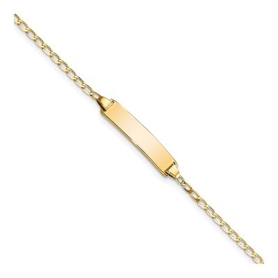 14K Yellow Gold Curb Link ID Bracelet