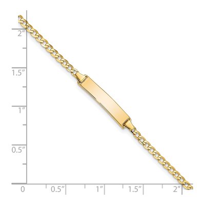 14K Yellow Gold Flat Curb ID Bracelet – view 4