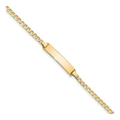 14K Yellow Gold Flat Curb ID Bracelet