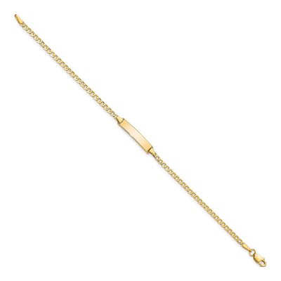 14K Yellow Gold Curb Link ID Bracelet – view 3