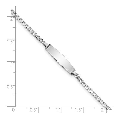 14K White Gold Curb Link ID Bracelet – view 3