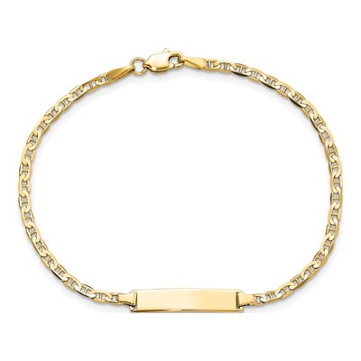 14K Yellow Gold Anchor Link ID Bracelet – view 4