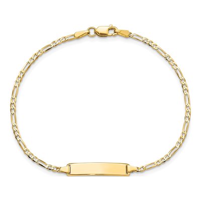 14K Yellow Gold Figaro ID Bracelet – view 5