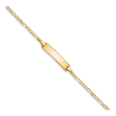 14K Yellow Gold Figaro ID Bracelet