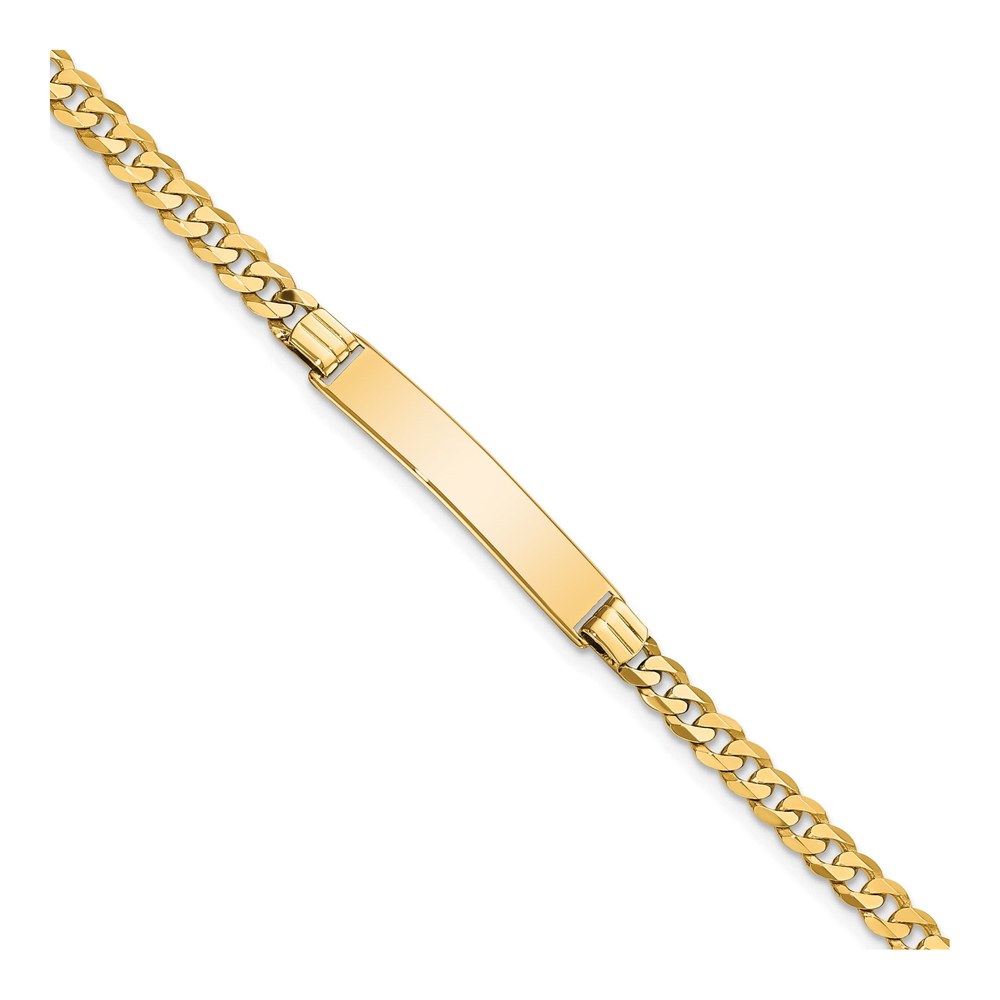 14K Yellow Gold Curb Link ID Bracelet