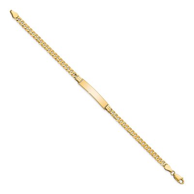 14K Yellow Gold Curb Link ID Bracelet – view 3
