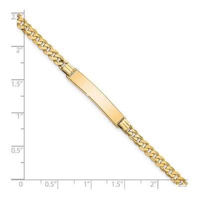 14K Yellow Gold Curb Link ID Bracelet – view 4
