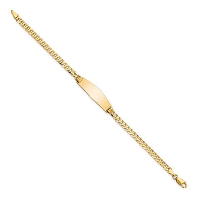 14K Yellow Gold Curb Link 7-inch ID Bracelet – view 3