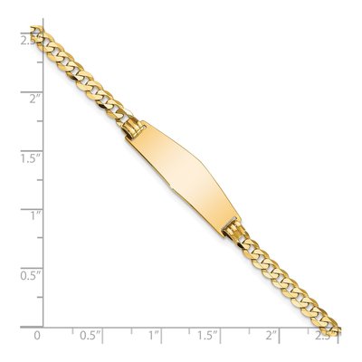 14K Yellow Gold Curb Link 7-inch ID Bracelet – view 4