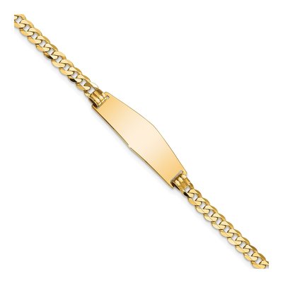 14K Yellow Gold Curb Link ID Bracelet