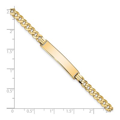 14K Yellow Gold Flat Curb Link ID Bracelet – view 4