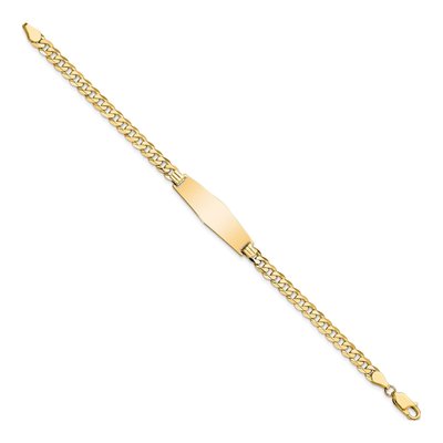 14K Yellow Gold Curb Link ID Bracelet – view 2