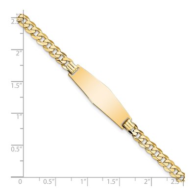 14K Yellow Gold Curb Link ID Bracelet – view 3