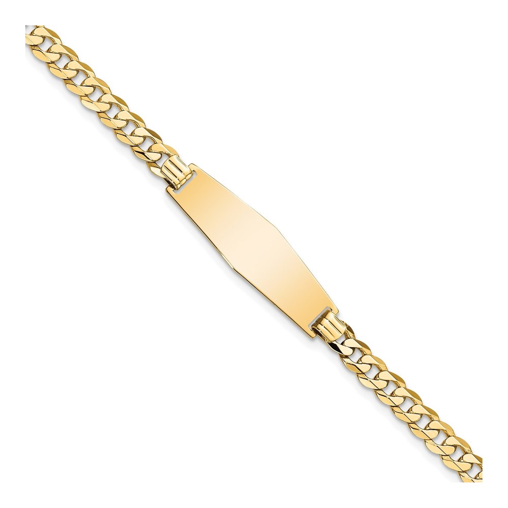 14K Yellow Gold Curb Link ID Bracelet