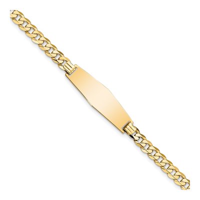 14K Yellow Gold Curb Link ID Bracelet