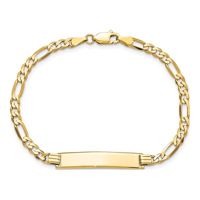 14K Yellow Gold Figaro ID Bracelet – view 5