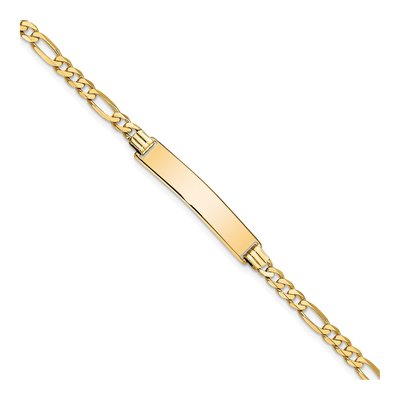 14K Yellow Gold Figaro ID Bracelet