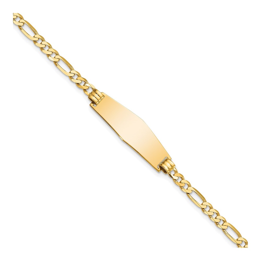 14K Yellow Gold Figaro Link ID Bracelet