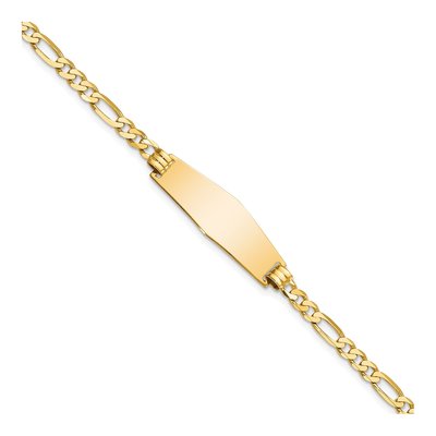 14K Yellow Gold Figaro Link ID Bracelet