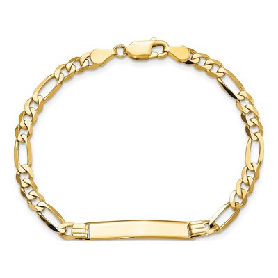 14K Yellow Gold Figaro ID Bracelet – view 5