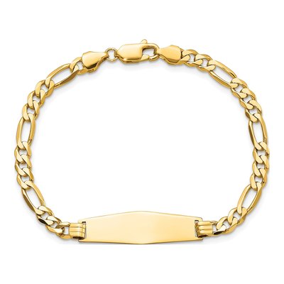 14K Yellow Gold Figaro ID Bracelet – view 5