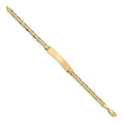 14K Yellow Gold Anchor Link ID Bracelet – view 2