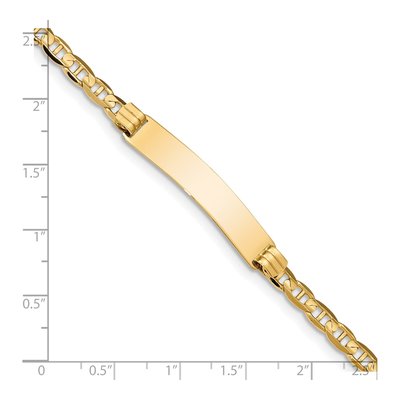 14K Yellow Gold Anchor Link ID Bracelet – view 3