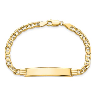 14K Yellow Gold Anchor Link ID Bracelet – view 4