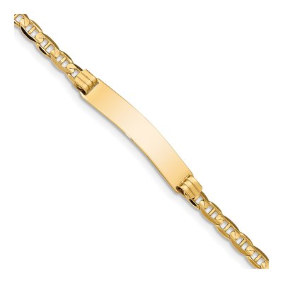 14K Yellow Gold Anchor Link ID Bracelet