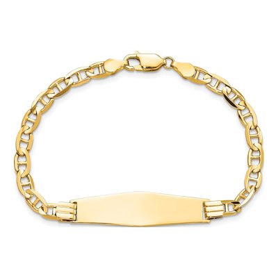 14K Yellow Gold Anchor-Link ID Bracelet – view 4