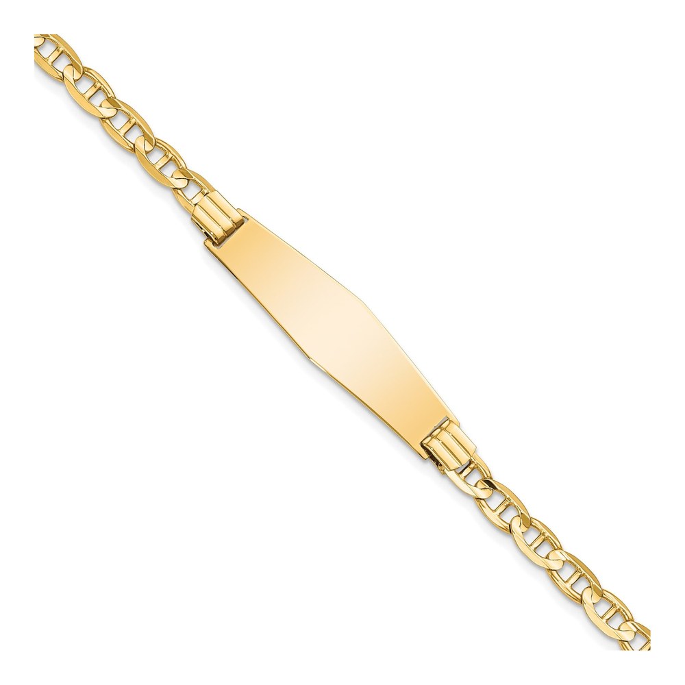 14K Yellow Gold Anchor-Link ID Bracelet