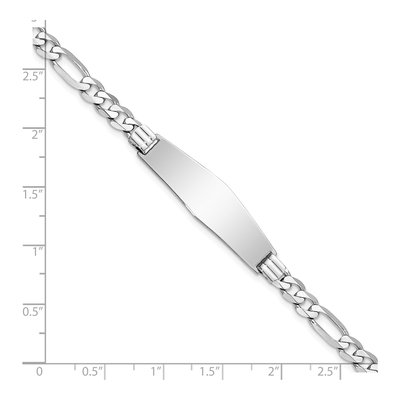 14K White Gold Figaro ID Bracelet – view 4