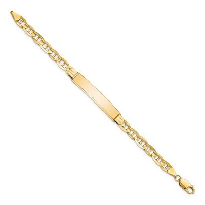 14K Yellow Gold Anchor Link ID Bracelet – view 3