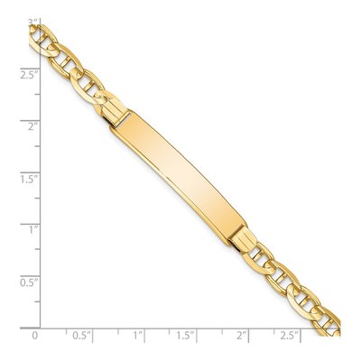 14K Yellow Gold Anchor Link ID Bracelet – view 4
