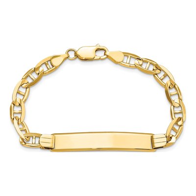 14K Yellow Gold Anchor Link ID Bracelet – view 5