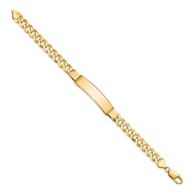 14K Yellow Gold Curb Link ID Bracelet – view 2